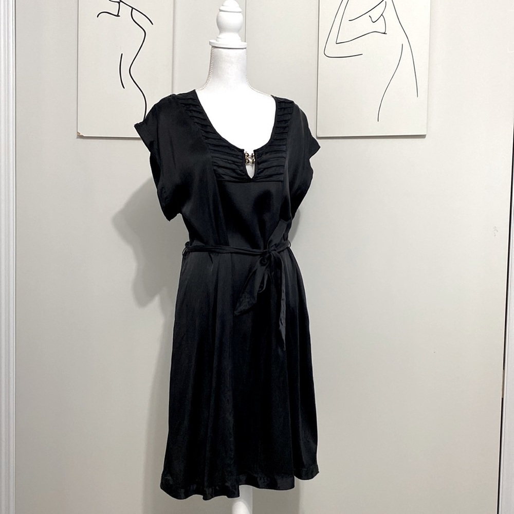 Bruuns Bazaar Silk Dress Black Color Size L